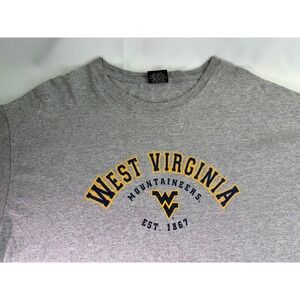 VINTAGE West Virginia Mountaineers Men 2XL Gray‎ Graphic T Shirt Gear for Sports